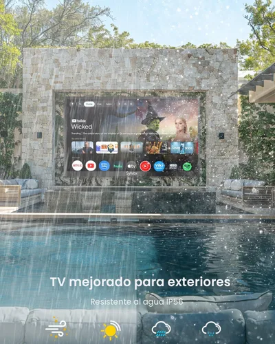 Vista 5 de SYLVOX Outdoor TV, 43" Full Sun Outdoor TVs, Premium 2000 Nit, Waterproof