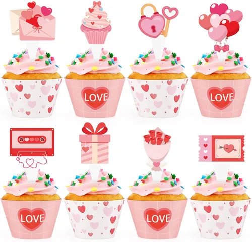 Vista 15 de 48 paquetes de toppers y envolturas de cupcakes de coche de carreras, decoración de pastel de fiesta de carreras con temática de carreras y cuadros