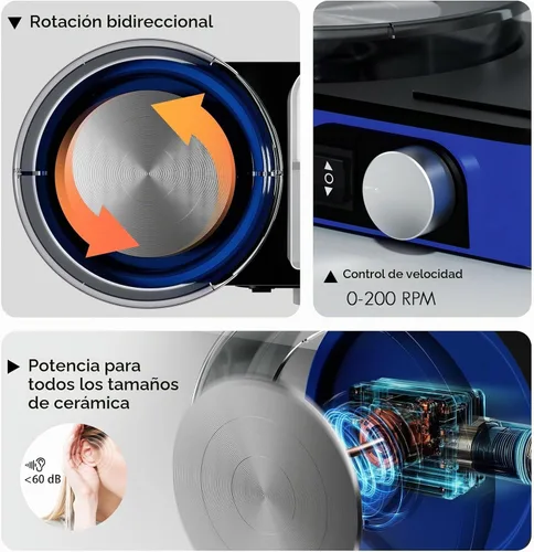 Vista 4 de Catcrafter Rueda de cerámica para niños - Mini kit de cerámica para adultos Azul