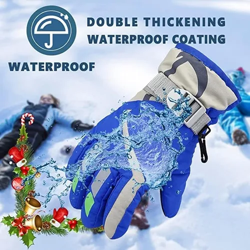 Vista 3 de DARCHEN Guantes de nieve para niños y niñas impermeables aislados guantes de esquí para niños gruesos cálidos resistentes al viento para exteriores