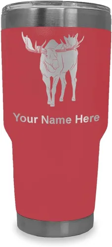 Vista 23 de LaserGram Vaso aislado al vacío de 20 onzas, alce, grabado personalizado incluido (negro)