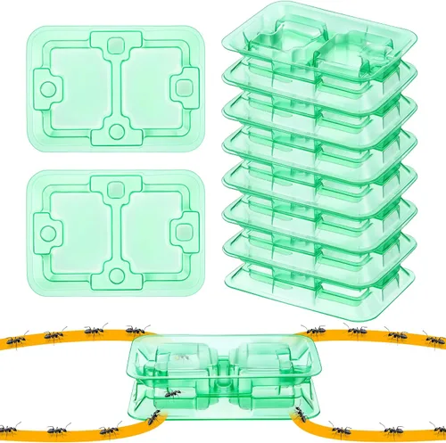 Vista 9 de 16 Set Ant Bait Stations Refillable, Indoor & Outdoor, Standard Size, Clear Bandejas vacías para cebo de hormigas, soporte reutilizable para cebo