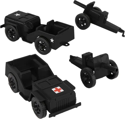 Vista 5 de TimMee Combat Patrol Willys & Artillery - Juego negro de 4 piezas fabricado en Estados Unidos
