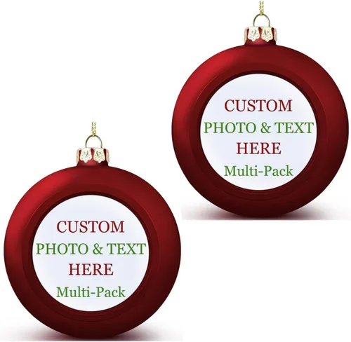 Vista 10 de Adornos de Navidad personalizados, texto fotográfico, haz tu propio adorno de cerámica de porcelana, regalo de recuerdos para decoración de Navidad