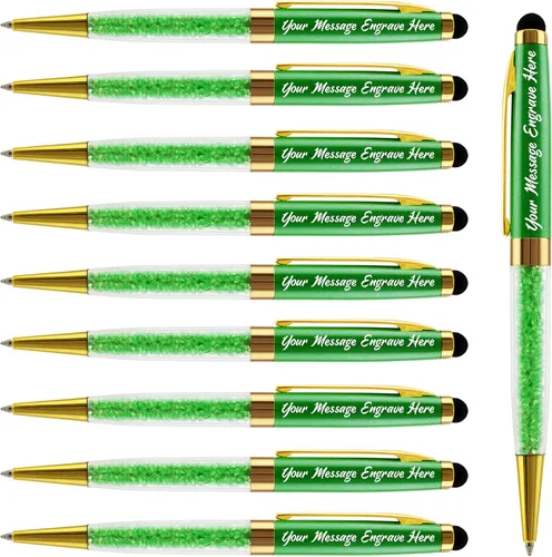 Vista 12 de Ancolo Bolígrafos grabados de lujo con punta de lápiz capacitivo, repuestos de tinta negra de cristal, bolígrafos de calidad, personalizados