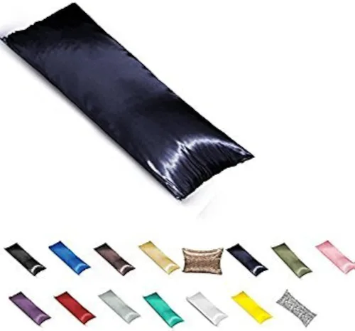 Vista 3 de TAOSON - Funda de almohada corporal de satén sedoso y suave, funda de almohada, protector de almohada, funda de cojín con cremalleras