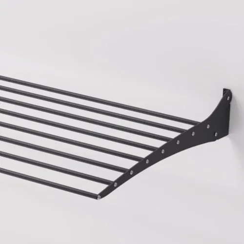 Vista 9 de foxydry Rejilla de secado plegable para montar en la pared, plegable que ahorra espacio, 24 pulgadas Negro - Cerrando