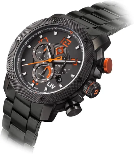 Vista 3 de LIV GX1 - Reloj clásico resistente con cronógrafo suizo de 1.77 pulgadas, 316L SS, 3D multicapa con fecha rápida, resistente a los arañazos