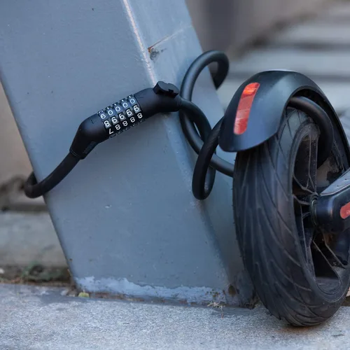 Vista 11 de Segway Ninebot - Candado de cable con contraseña para bicicletas y scooters, color negro