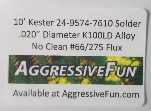 Vista 2 de Kester 275 No Clean Core K100LD Aleación .020" 24-9574-7610 Soldadura 1/2 onza 30 pies