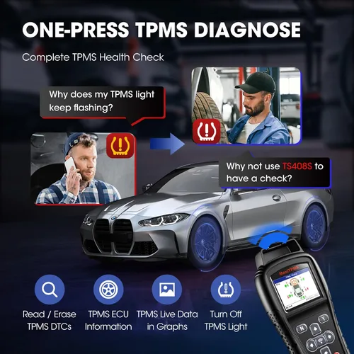 Vista 7 de Autel MaxiTPMS TS408S PRO TPMS Herramienta de programación: 2026 Ver. Igual que TS501 Pro 508WF MX808TS MK808TS MP900TS Herramienta