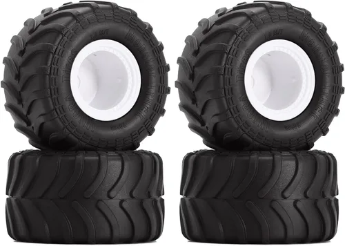 Vista 9 de INJORA Monster Truck - Juego de neumáticos de llanta para Axial SCX24 FMS FCX24 y TRX4MT, 2.756 x 1.496 in, MT1012 (negro)