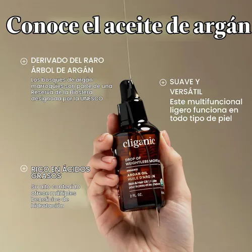Vista 3 de Cliganic Aceite de argán orgánico a granel, tamaño de galón 128oz, 100% puro, sin OMG