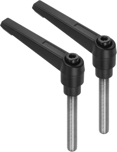 Vista 18 de uxcell 2 manijas de palanca de sujeción, M5 x 0.787 in, perno macho roscado de acero inoxidable 304, asas ajustables de bloqueo de trinquete