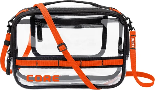 Vista 11 de CORE Bolso transparente aprobado para estadios con correa ajustable Diseño de bolso ligero con compartimentos seguros con cremallera
