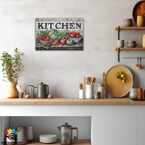 Vista 3 de GUTTATY Imágenes de cocina, arte de pared, pintura colorida de frutas y verduras para comedor, restaurante, regalo del día de la madre para abuela