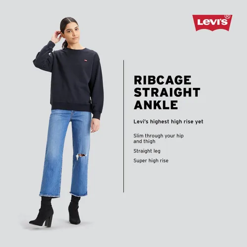 Vista 4 de Levi's Ribcage - Pantalones de mezclilla de corte recto al tobillo para mujer