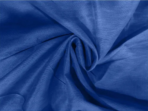 Vista 2 de The Design Cart Tela de seda cruda Bangalore lisa azul oscuro para artes y manualidades, bricolaje, costura y otros proyectos de costura, vestido