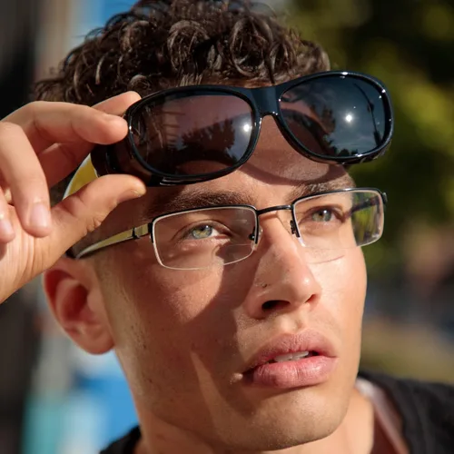Vista 4 de Gafas de sol polarizadas envolventes Gafas de sol para usar sobre gafas Fitover para gafas