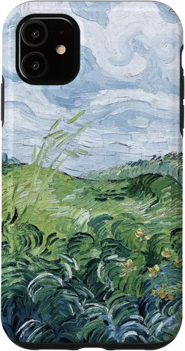 Vista 8 de Van Gogh - Carcasa para iPhone 17, diseño de campos de trigo verde