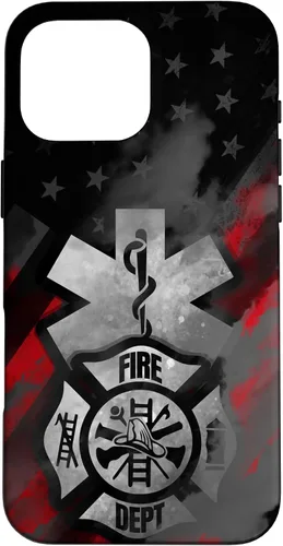 Vista 19 de EMT EMS Firefighter Red Smoke Line USA American Flag Case for iPhone 17