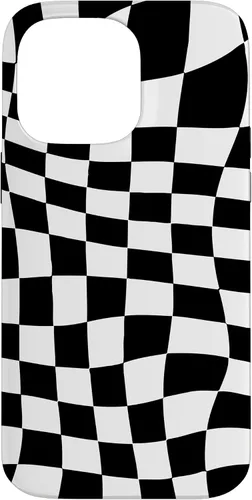 Vista 21 de Funda clásica a cuadros para iPhone 17, diseño ondulado de tablero de ajedrez en blanco y negro