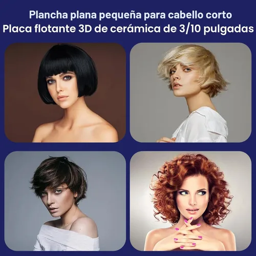 Vista 8 de Plancha de Lápiz 3/10'' Planchas Pequeñas para Cabello Corto, Corte Pixie y Flequillo, Alisador de Cabello para Bordes con Pantalla LED, Mini