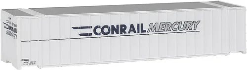 Vista 3 de Walthers SceneMaster Modelo a escala N de CSX Intermodal (blanco, azul) Contenedor lateral acanalado de 48 ', 949-8464