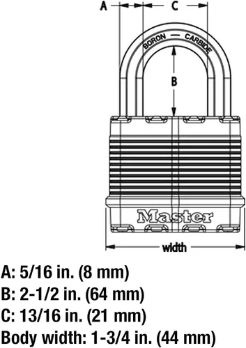 Vista 5 de Master Lock M1XDLJ Magnum - Candado resistente con llave, 1 paquete
