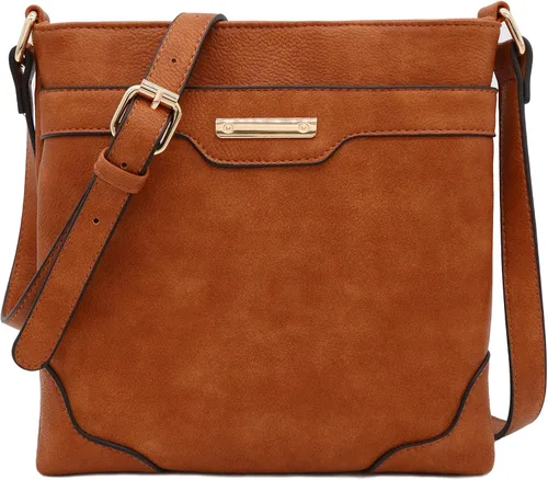 Vista 41 de Bolso bandolera clásico de tamaño mediano con placa dorada