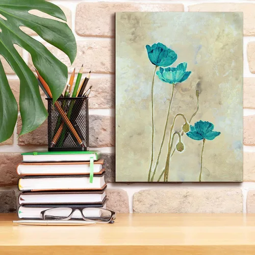 Vista 6 de Epic Graffiti 'Tealqoise Flowers 2' por Jadei Graphics, arte de pared en lienzo, 12 x 16 pulgadas
