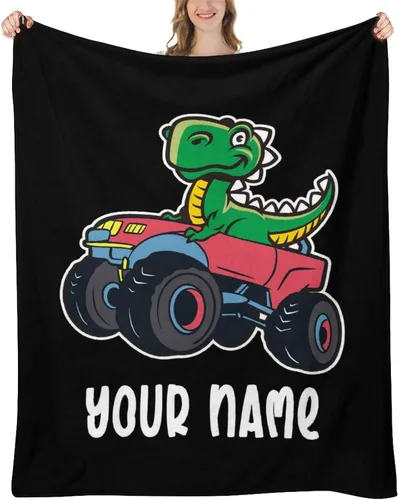 Vista 20 de Manta de dinosaurio de camión para niños y adultos, acogedora y suave para sofá, cama, manta deportiva de franela para cumpleaños para invierno, 30