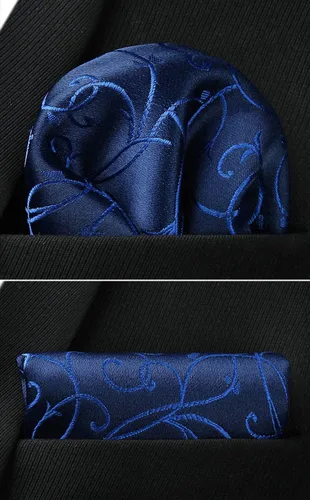 Vista 41 de Corbatas florales tejidas clásicas para hombre, corbata cuadrada de bolsillo, corbatas formales para hombres, boda con pañuelo