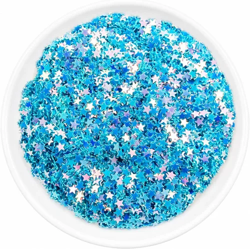 Vista 8 de Sourcingbay Brillo holográfico de estrella de 0.118 in, 0.35 oz, oro láser Dorado