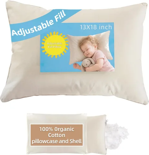 Vista 10 de Almohada orgánica con funda de almohada de dibujos animados - 16x22 Almohada para niños con funda de 100% algodón orgánico, almohada juvenil