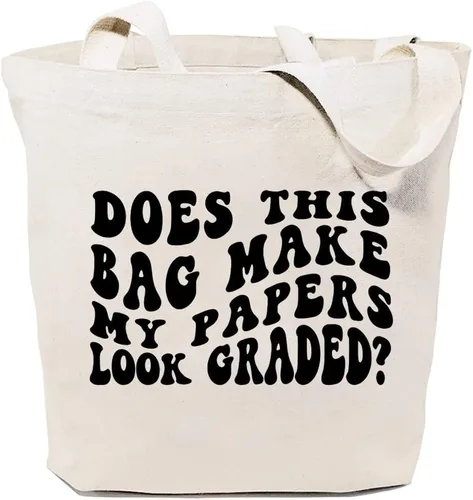 Vista 6 de Do This Bag Make My Papers Look - Bolsa de lona graduada para mujeres, bolsas de compras reutilizables para comestibles, regalo divertido