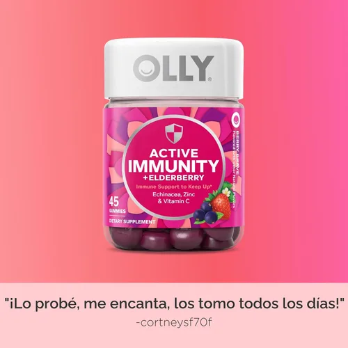 Vista 5 de Olly Gummy Active Immunity+Elderberry, 45 gomitas (1 paquete), sabor a bayas