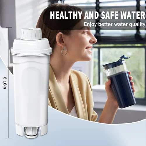 Vista 6 de Paquete de 2 filtros de repuesto compatibles con el filtro DeLonghi® DLSC002, cartuchos de filtro de agua ablandador de carbón activado, compatible