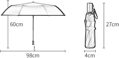 Vista 2 de Paraguas WSZJJ, paraguas automático, creativo y automático, plegable, paraguas antibloqueo solar, protección solar, paraguas para lluvia y sol