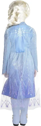 Vista 4 de Party City Disfraz de Halloween Elsa Act 2 para niñas, Frozen 2, incluye vestido, Multicolor