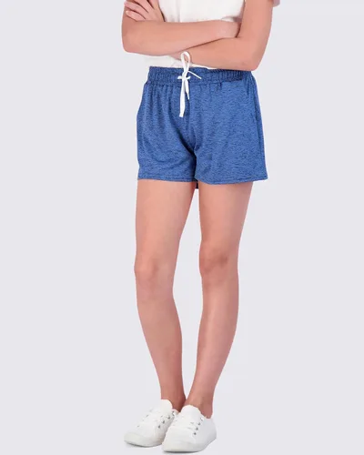Vista 2 de Real Essentials Paquete de 4 pantalones cortos para correr de rendimiento atlético para niñas con cordón y bolsillos