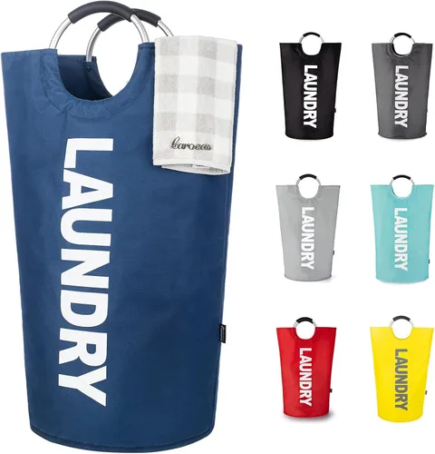 Vista 8 de Caroeas Cesta de Ropa de 90L (13 Colores), Cesta de Ropa Impermeable, Bolsa de Ropa con Asas Acolchadas, Cesta de Ropa, Cesta de Ropa Plegable