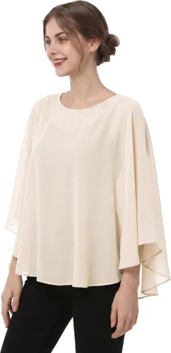 Vista 22 de Capas de gasa para mujer, chales y envolturas para poncho Negro