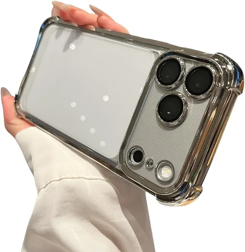 Vista 13 de Casechics Funda compatible con iPhone, protector de esquina galvanizado de cristal, transparente, suave, a prueba de golpes, color negro, iPhone 11