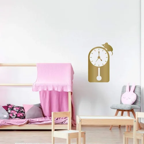 Vista 5 de Decoración de rima de guardería Hickory Dickory Dock Mouse Clock Vinilo Calcomanía de pared para sala de juegos de niños, guardería, biblioteca