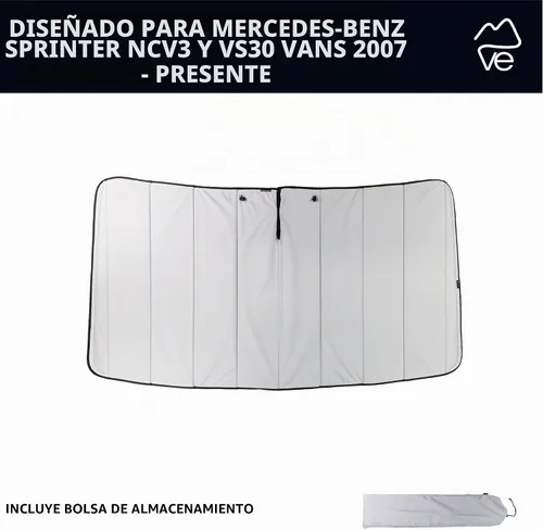 Vista 5 de VanEssential Cubierta magnética aislante de oscurecimiento para parabrisas delantero diseñada para Mercedes-Benz NCV3/VS30