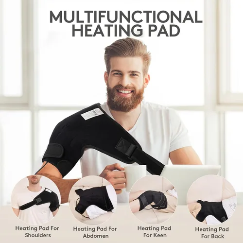 Vista 7 de UTK Almohadilla térmica de hombro infrarrojo lejano, caliente a 159 ℉, regalo para hombres, almohadillas térmicas para aliviar el dolor del manguito