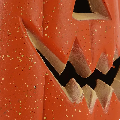 Vista 4 de Uonlytech Lámpara de calabaza para decoración de Halloween, lámpara de calabaza con luces LED de plástico, bandeja escalonada, funciona