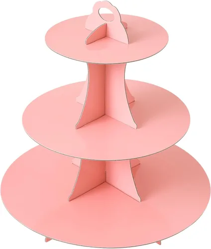 Vista 11 de Soleebee Soporte redondo de 3 niveles para cupcakes, torre de cartón para cupcakes, torre de soporte para pasteles de postre para decoración