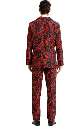 Vista 3 de ACH Traje de Halloween para hombres, disfraz de fiesta para adultos en diferentes estampados, 3 piezas, chaqueta para hombre, disfraz de cosplay